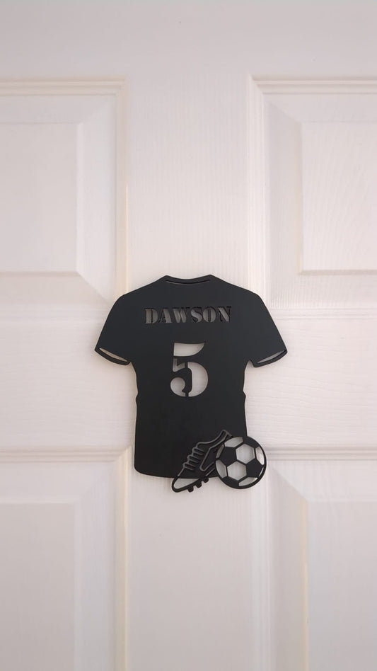 Personalised football shirt door plaque/sign