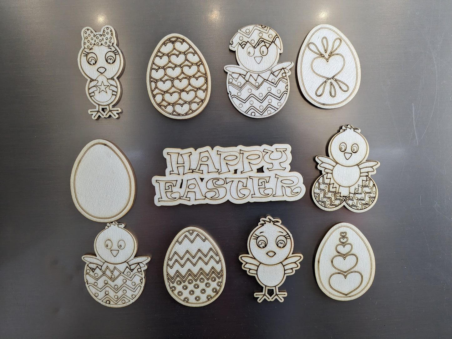 Easter colouring in fridge magnets