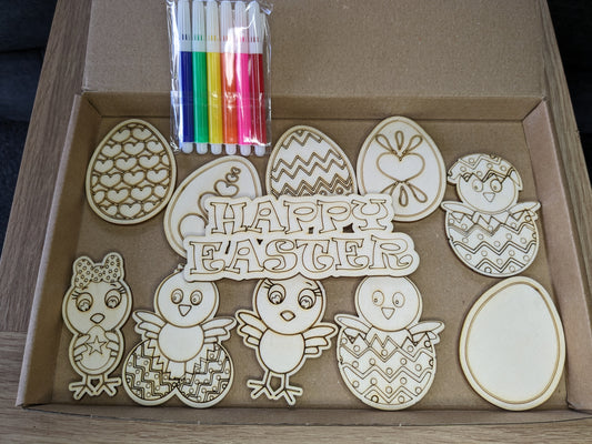 Easter colouring in fridge magnets